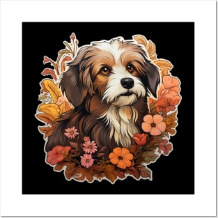 Havanese  Dog Vintage Floral Posters and Art